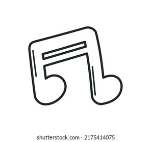 ícono de doodle de música nota aislado