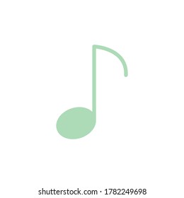 Note Music Flat Icon Illustration Vector Logo Template