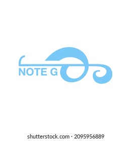 note music in g letter icon design