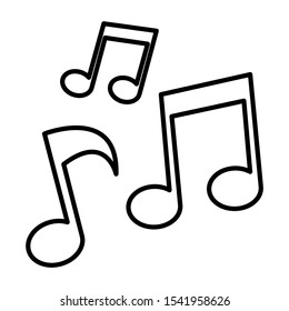 Note music icon design. Tone music icon in trendy outline style design. Vector illustration.