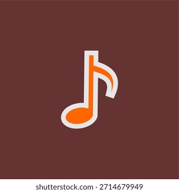 Note music icon illustration. Flat design note symbol. Note music vector icon. Note symbol illustration.