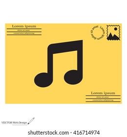 note (music) icon isolated