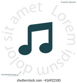 note (music) icon isolated