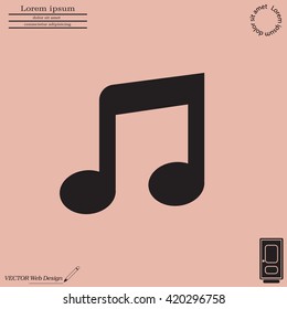 note (music) icon isolated
