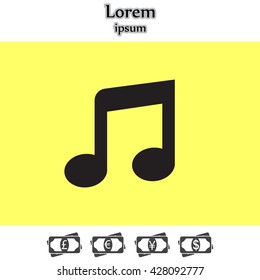 note (music) icon isolated