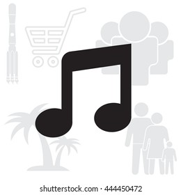 note (music) icon isolated