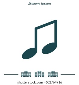 note (music) icon isolated. vector illustration