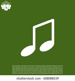 note (music) icon isolated. vector illustration