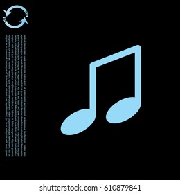 note (music) icon isolated. vector illustration