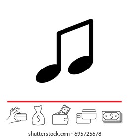 note (music) icon isolated. vector illustration