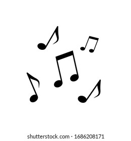 Note Music Icon on white. Vector Design