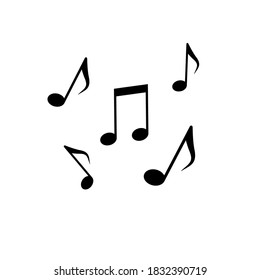Nota Icono de música en blanco. Diseño de vectores