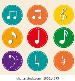 Note music icon set