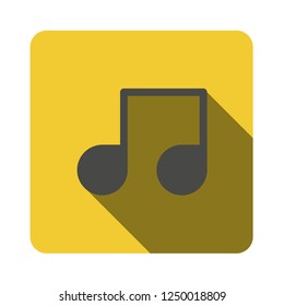 note music icon. square flat design