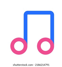 Note Music Icon with Two Tone Color