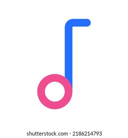 Note Music Icon with Two Tone Color