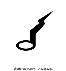 Note Music Icon Vector Design, Note Music Rock Icon Vector Design, Note Music with flash icon