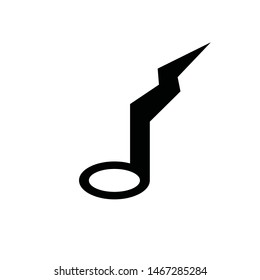 Note Music Icon Vector Design, Note Music Rock Icon Vector Design, Note Music with flash icon