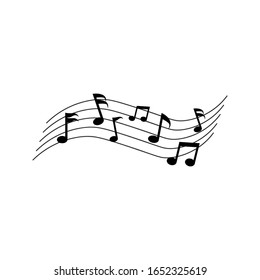 Note Music Icon Vector Design on white background