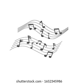 Note Music Icon Vector Design on white background
