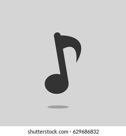 Note music icon, vector illustration.