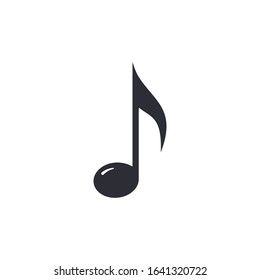 Note music Icon. Vector isolated flat design illustration.