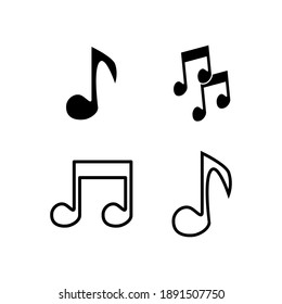 Note music icon vector isolated template