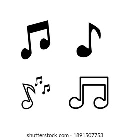 Note music icon vector isolated template