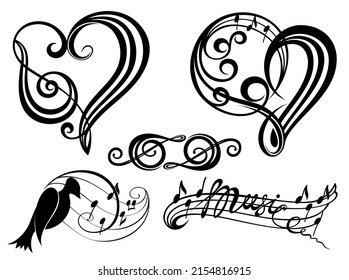Note music icons vector isolated template