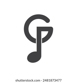 Note music with initial letter logo design