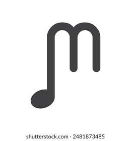 Note music with initial letter logo design