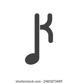 Note music with initial letter logo design