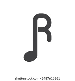 Note music with initial letter logo design