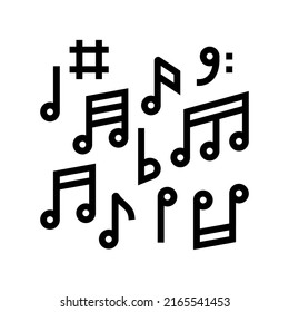 note music line icon vector. note music sign. isolated contour symbol black illustration