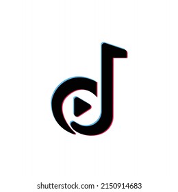 Note music logo design vector