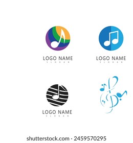 Note music logo vector template symbol design