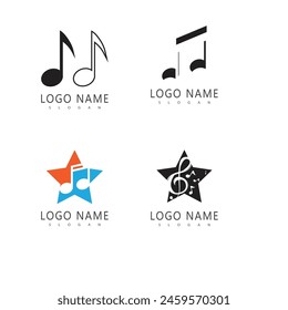 Note music logo vector template symbol design