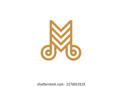  Note Music Monoline Logo Vector