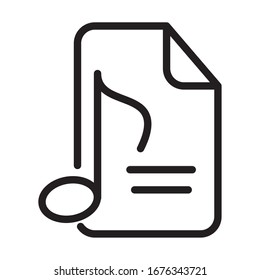 note music sheet sound line style icon vector illustration