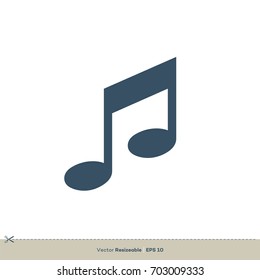 Note Music Sign Logo Template Illustration Design. Vector EPS 10.