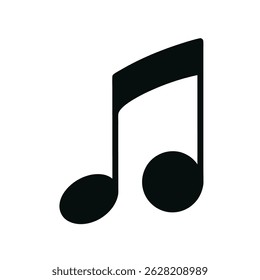 note music silhouette icon with white background