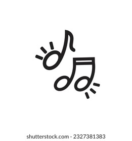 Note Music vector icon black 