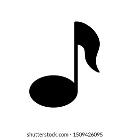 Note music vector icon, song symbol, Melody or tune icon