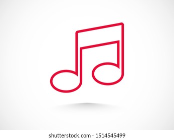 Note music vector icon, song symbol, Melody or tune icon