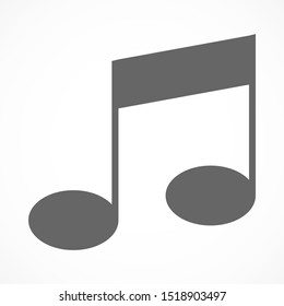 Note music vector icon, song symbol, Melody or tune icon