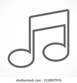 Note music vector icon, song symbol, Melody or tune icon