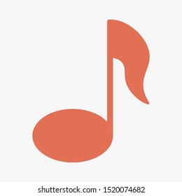 Note music vector icon, song symbol, Melody or tune icon