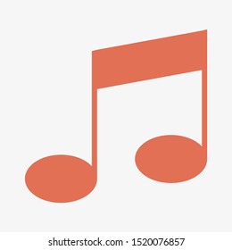Note music vector icon, song symbol, Melody or tune icon