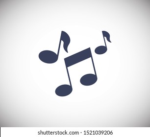 Note music vector icon, song symbol, Melody or tune icon