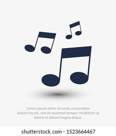 Note music vector icon, song symbol, Melody or tune icon